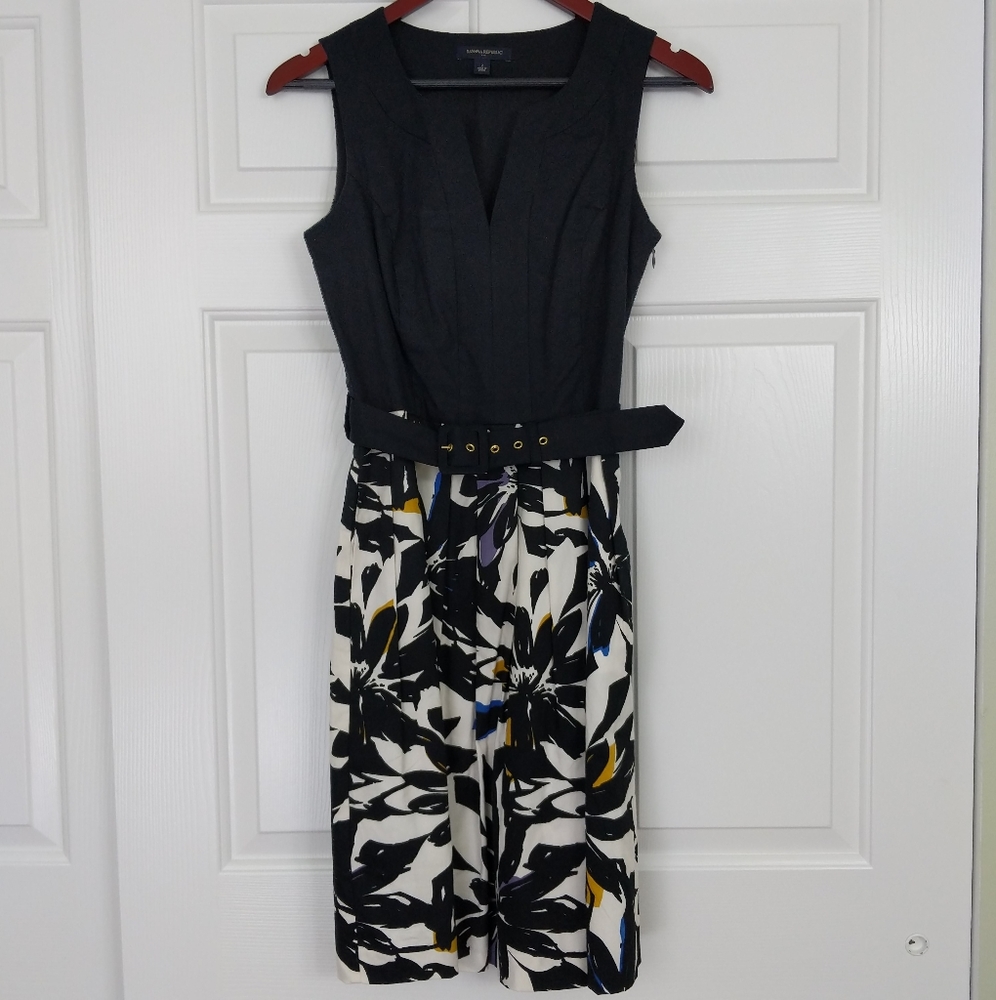 Banana republic Black/floral dress Size 2